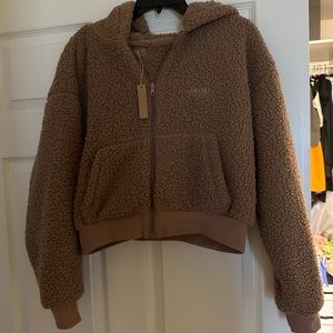 SKIMS teddy zip up hoodie - tigers eye